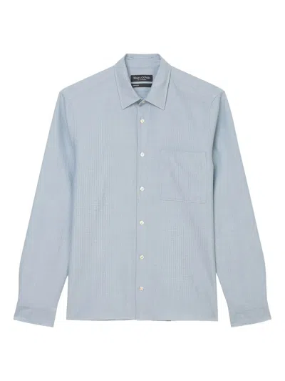 Marc O'polo Textured Button-up Shirt In Blue