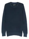 Marc O'polo Textured Crew-neck Jumper In Blue