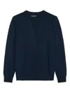 Marc O'polo Textured Crew-neck Sweater In Blue