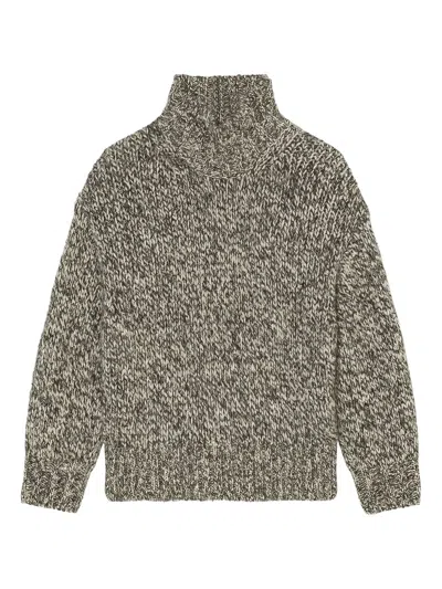 Marc O'polo Textured Roll-neck Sweater In Brown