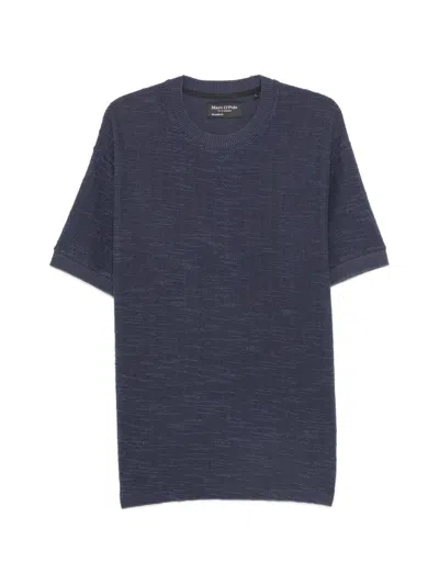 Marc O'polo Textured-knit T-shirt In Black