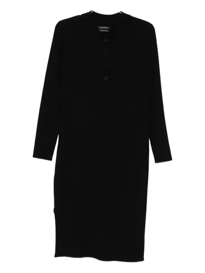 Marc O'polo Three-quarter Sleeve Polo Dress In Black