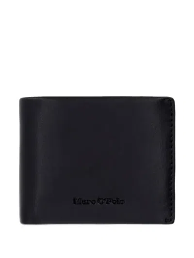 Marc O'polo Tom Logo-debossed Leather Wallet In Black