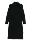 Marc O'polo Turtleneck Raglan-sleeve Midi Dress In Black