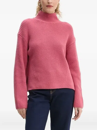 Marc O'polo Turtleneck Ribbed Sweater In Pink