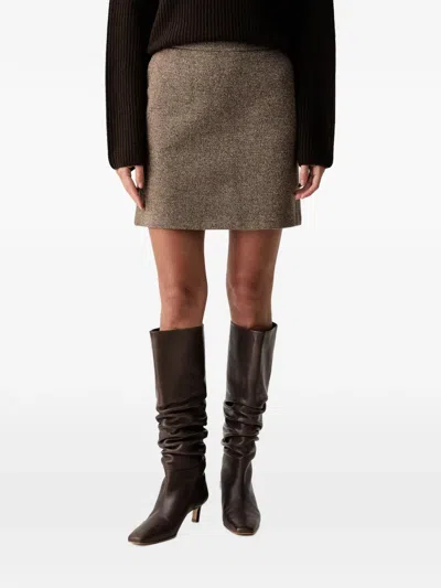 Marc O'polo Tweed A-line Mini Skirt In White
