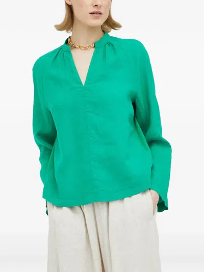 Marc O'polo V-neck Blouse In Green