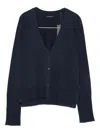 Marc O'polo V-neck Buttoned Cardigan In Blue