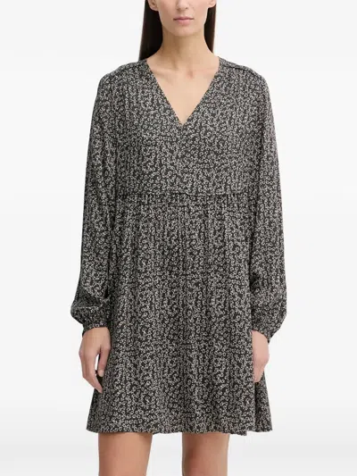 Marc O'polo V-neck Floral Print Dress In Gray