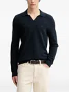 Marc O'polo V-neck Long-sleeve T-shirt In Blue