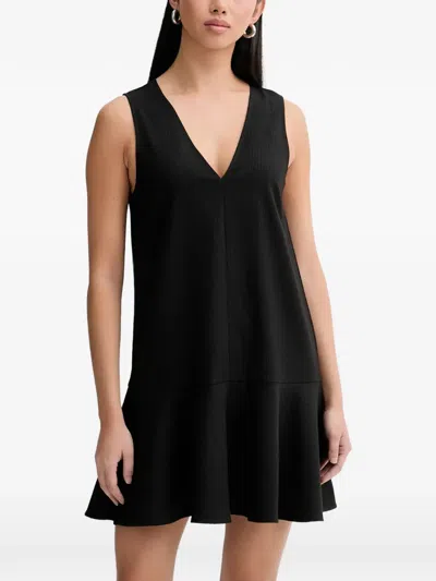 Marc O'polo V-neck Mini Dress In Black