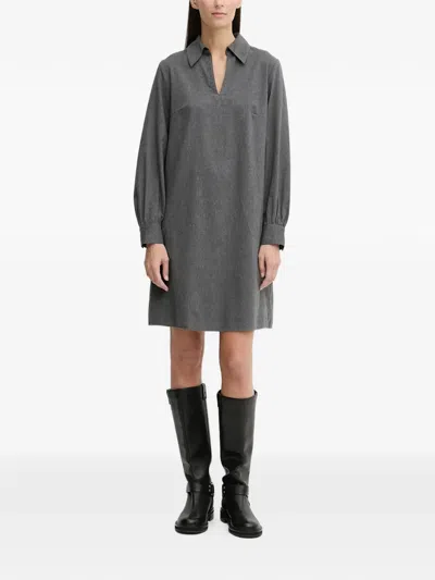 Marc O'polo V-neck Mini Dress In Gray
