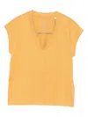 Marc O'polo V-neck Short-sleeve T-shirt In Yellow