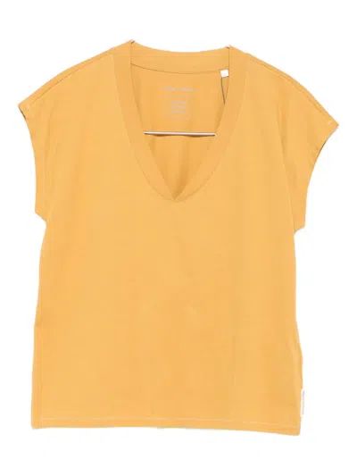 Marc O'polo V-neck Short-sleeve T-shirt In Yellow