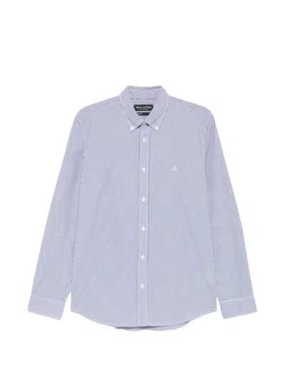 Marc O'polo Vertical-stripe Button-down Shirt In White
