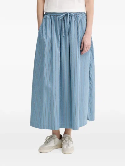 Marc O'polo Vertical-stripe Drawstring Skirt In Blue