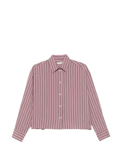 Marc O'polo Vertical-stripe Long-sleeve Shirt In 핑크