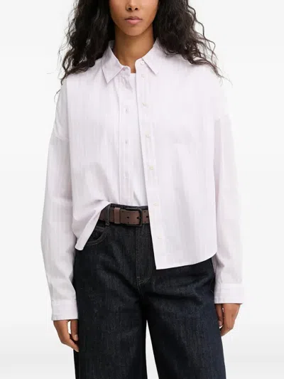 Marc O'polo Vertical-stripe Long-sleeve Shirt In Pink