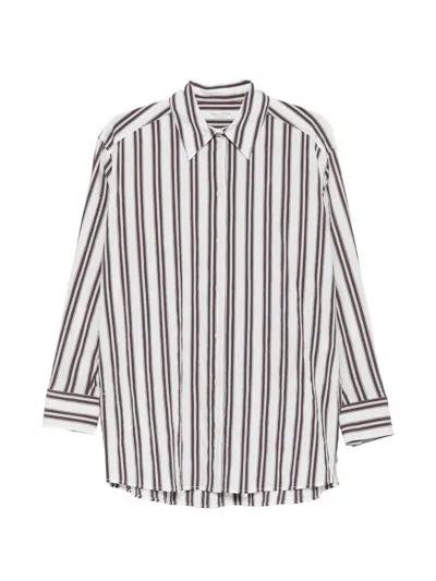 Marc O'polo Vertical-stripe Long-sleeve Shirt In White