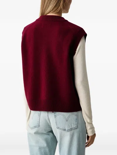 Marc O'polo V-neck Knitted Vest In Red