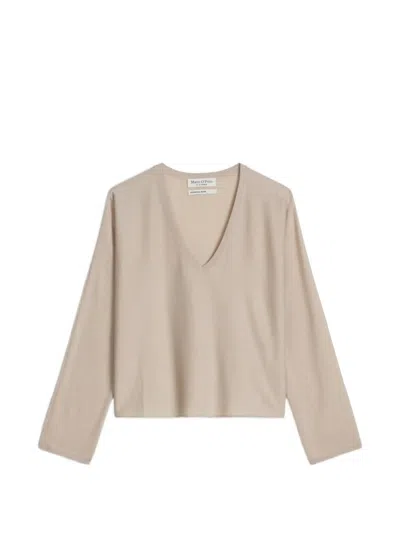 Marc O'polo V-neck Long-sleeve Sweater In Neutral