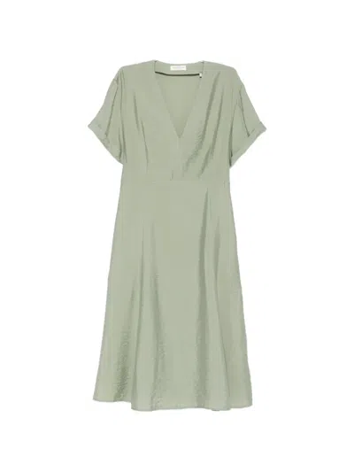 Marc O'polo V-neck Mididress In Green