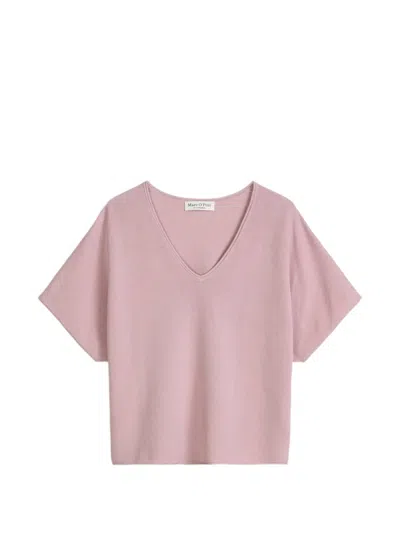 Marc O'polo V-neck Short-sleeves T-shirt In Pink