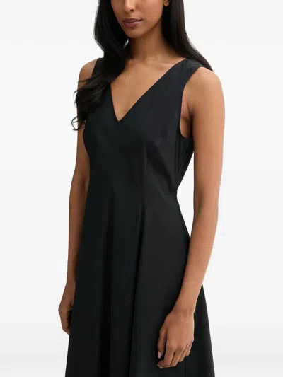 Marc O'polo V-neck Sleeveless Midi Dress In Black