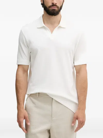Marc O'polo V-neck Textured-finish T-shirt In White