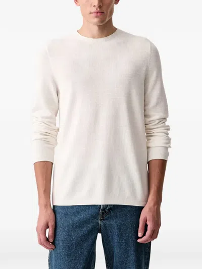 Marc O'polo Waffle-knit Crew-neck Sweater In Neutral