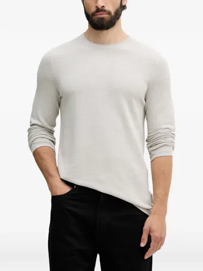 Marc O'polo Waffle-knit Long-sleeve Sweater In Gray