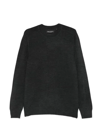 Marc O'polo Waffle-knit Wool Sweater In Black