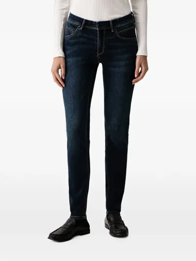 Marc O'polo Whiskered Slim-fit Jeans In Blue