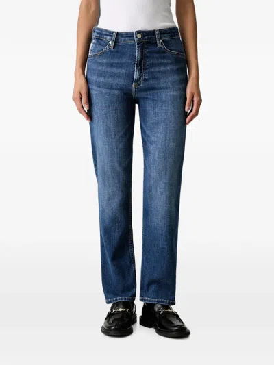 Marc O'polo Whiskering-effect Jeans In Blue