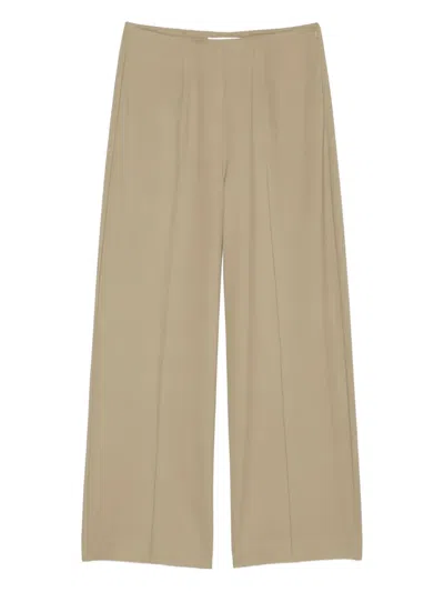 Marc O'polo Wide-leg Cropped Trousers In Brown