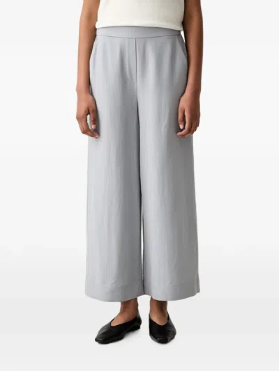 Marc O'polo Wide-leg Elasticated Palazzo Pants In Gray