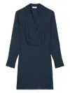 Marc O'polo Wrap-front Long-sleeves Mini Dress In Blue