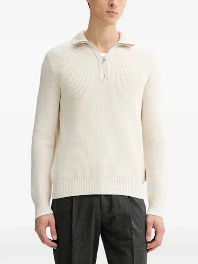 Marc O'polo Zip Collared Knitwear In Neutral