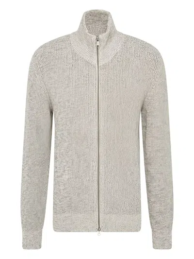 Marc O'polo Zip-front Ribbed Cardigan In White
