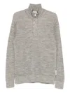 Marc O'polo Zip Heavy Knit Sweater In Gray