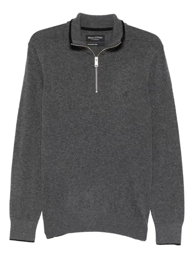 Marc O'polo Zip Neck Sweater In Gray