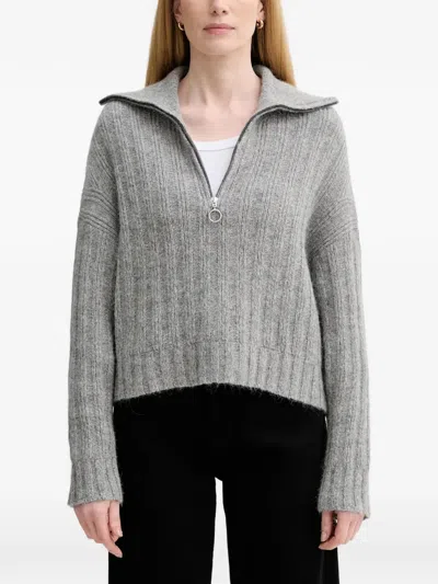 Marc O'polo Zip-neck Sweater In Gray