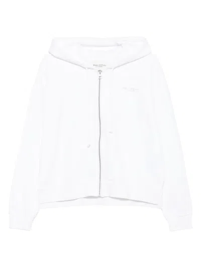 Marc O'polo Zip-up Hoodie In White
