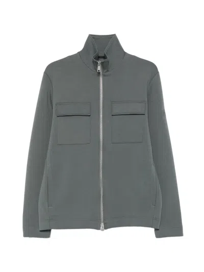 Marc O'polo Zip-fastening Flap-pocket Sweatshirt In Gray
