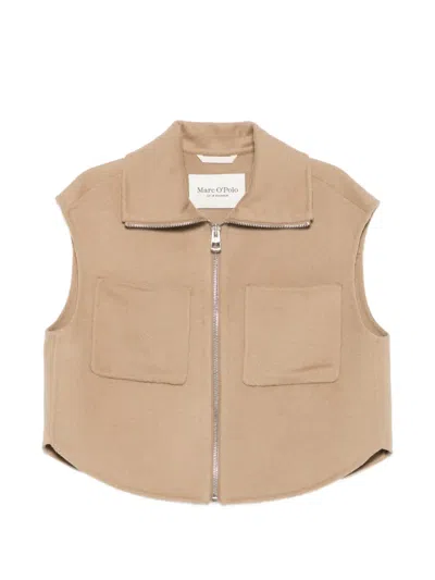 Marc O'polo Zip-fastening Pocket Gilet In Brown