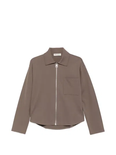 Marc O'polo Zip-up Chest-pocket Jacket In Brown
