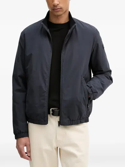 Marc O'polo Zip-up Elasticated-hem Jacket In Blue