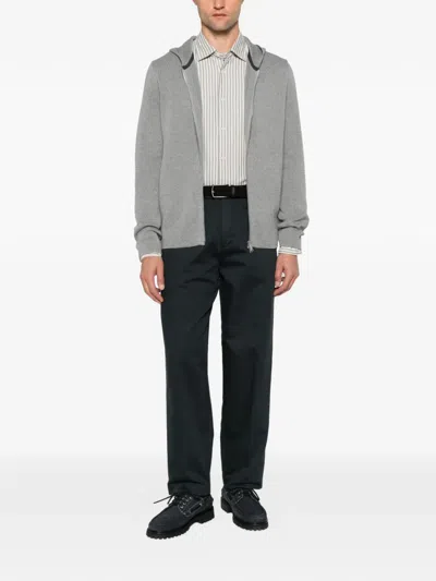 Marc O'polo Zip-up Hooded Cardigan In Gray