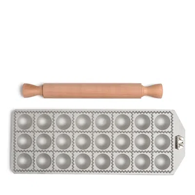 Marcato 24 Pc. Round Classic Ravioli Mold And Pin In Stainless Steel