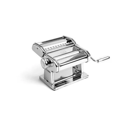 Marcato Atlas+ Pasta Machine With Cutter, Hand Crank, And Instructions, Made In Silver